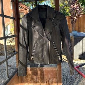 ALLSAINTS Dalby biker leather jacket in black BRAND NEW NEVER WORN